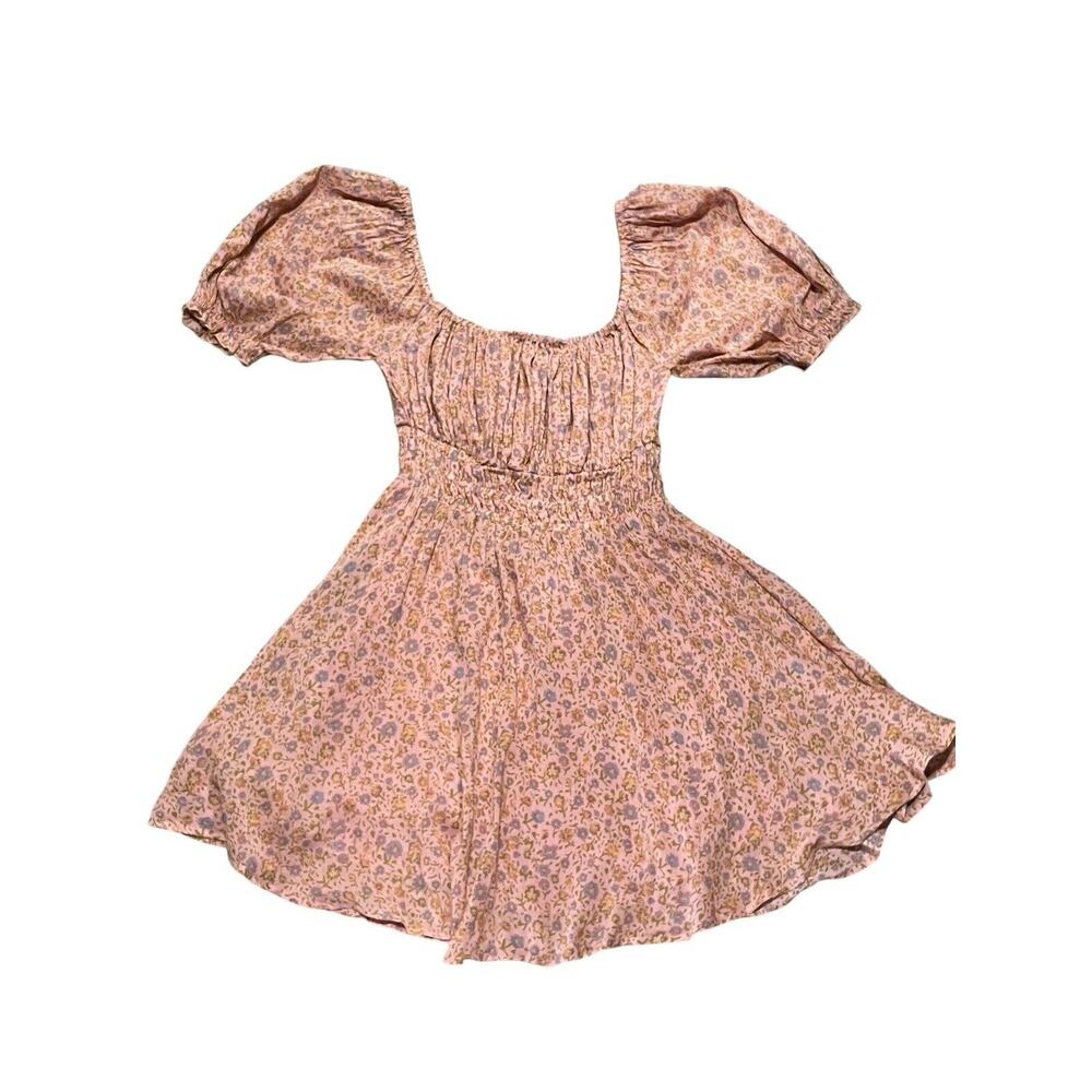 Spell and The Gypsy Collective Rae Mini Dress Size XS Dusty Pink Floral Smocked - Picture 14 of 16